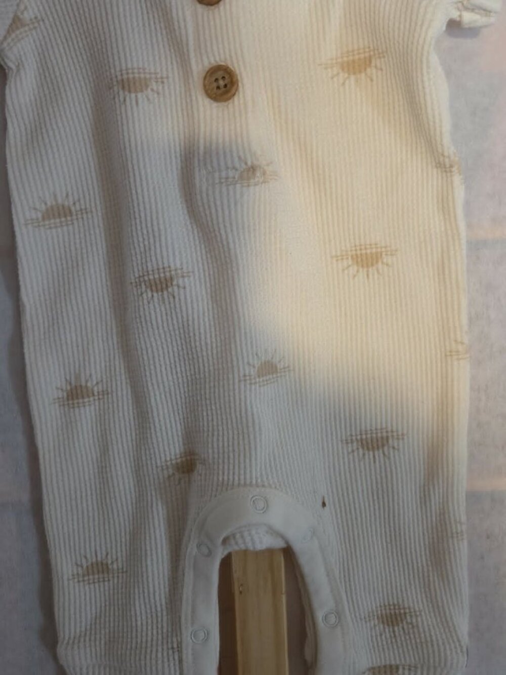 Modern Moments Gerber Neutral Waffle Sun Romper | Boho Cottagecore Baby 0-3M 202